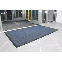 COBA Europe Vyna-Plush Entrance Mat Black / Blue 1.8 x 1.2m -Cheap Underfloor Heating Store 2268V A3