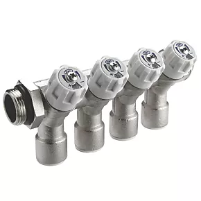 Reliance Valves 4-Port Potable Water Manifold 15mm x ¾" 1 Reliance Valves 4-Port Potable Water Manifold 15mm x ¾"