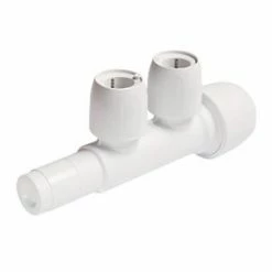 Hep2O Plastic Push-Fit Reducing 2 Port Closed Spigot Manifold 22 x 15mm
