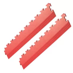 Garage Floor Tile Company X Joint Interlocking Edge Ramp Red 497 x 90mm 2 Pack